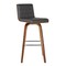 Armen Living Vienna 26" Swivel Counter Stool in Walnut Wood Finish with Gray Faux Leather LCVIBAGRWA26 - alternate 1
